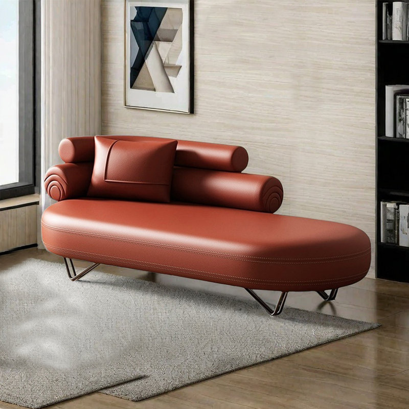 Fauteuil inclinable en éponge confortable à haute élasticité, Orienté à gauche (vu de face), Rouge brique