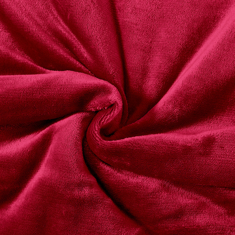 Hanae Sherpa Fleece Thick Blanket Bed Throws, Burgundy