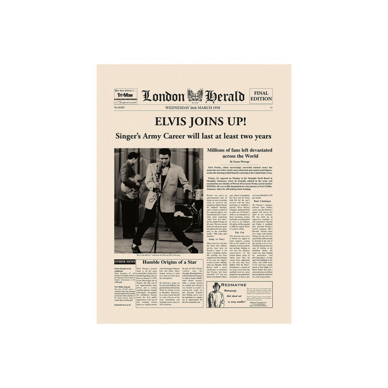 Elvis joint une toile texturée embelli à la main, H 36 po x l 27 po x P 1,5 po