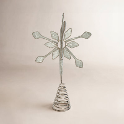 Metal & Glass Beaded Snowflake Tree Topper