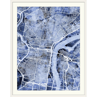 «Philadelphia Pennsylvania City Street Map» par Bellen, impression