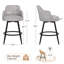 Tabouret de bar pivotant de 26 po de hauteur et tabouret de comptoir rembourré avec accoudoirs à dossier incurvé (ensemble de 3)-1696372448-1696372454