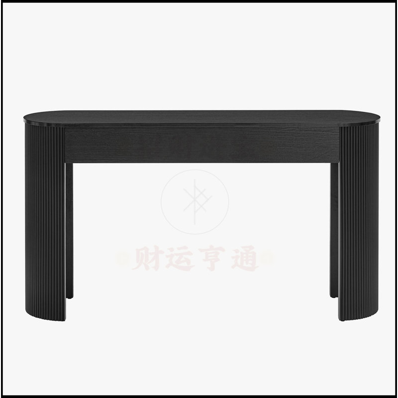 Entryway Table with Fluted Design, Black