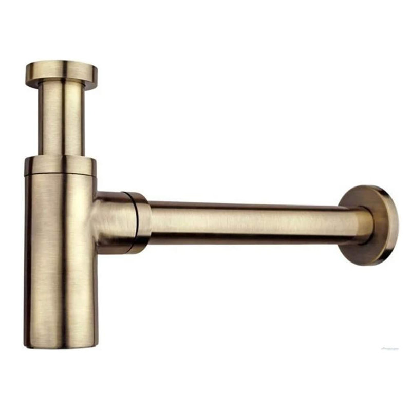 Siphon rond pour bouteille, Laiton antique