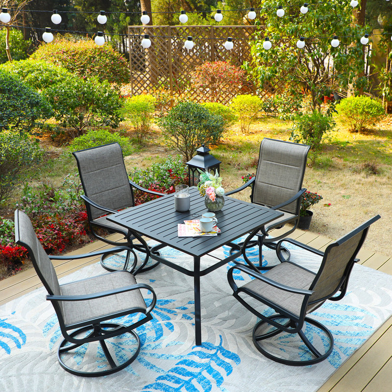Alyah 4 - Person Patio Dining Set with Square Table