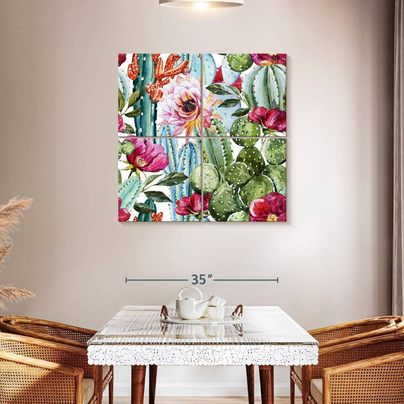 Fleurs de cactus colorées Harnek, H 38 po x l 38 po