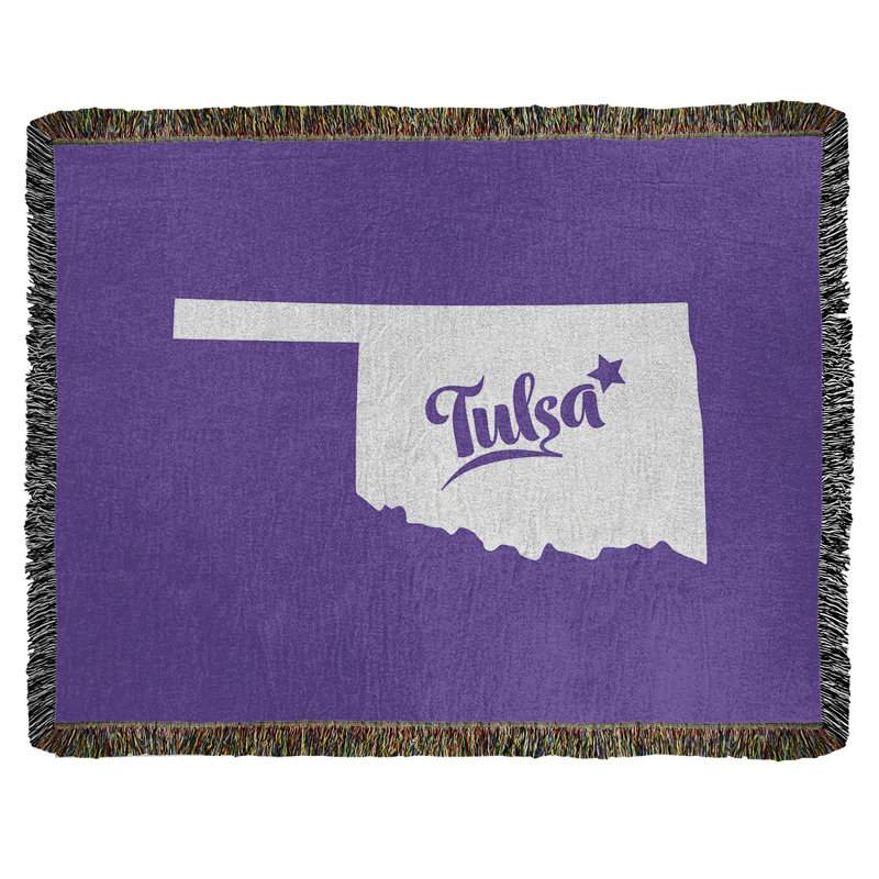Jeté en coton tissé oklahoma tulsa, l 50 po x L 60 po, Mauve