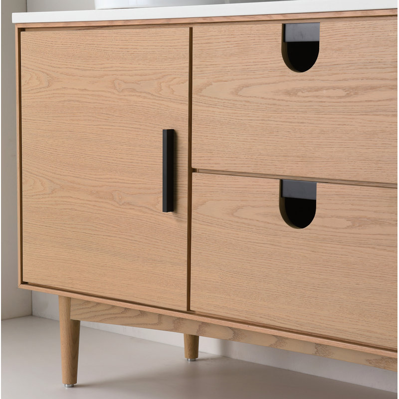Portree 60" W Double Vanity, Whitewash Oak