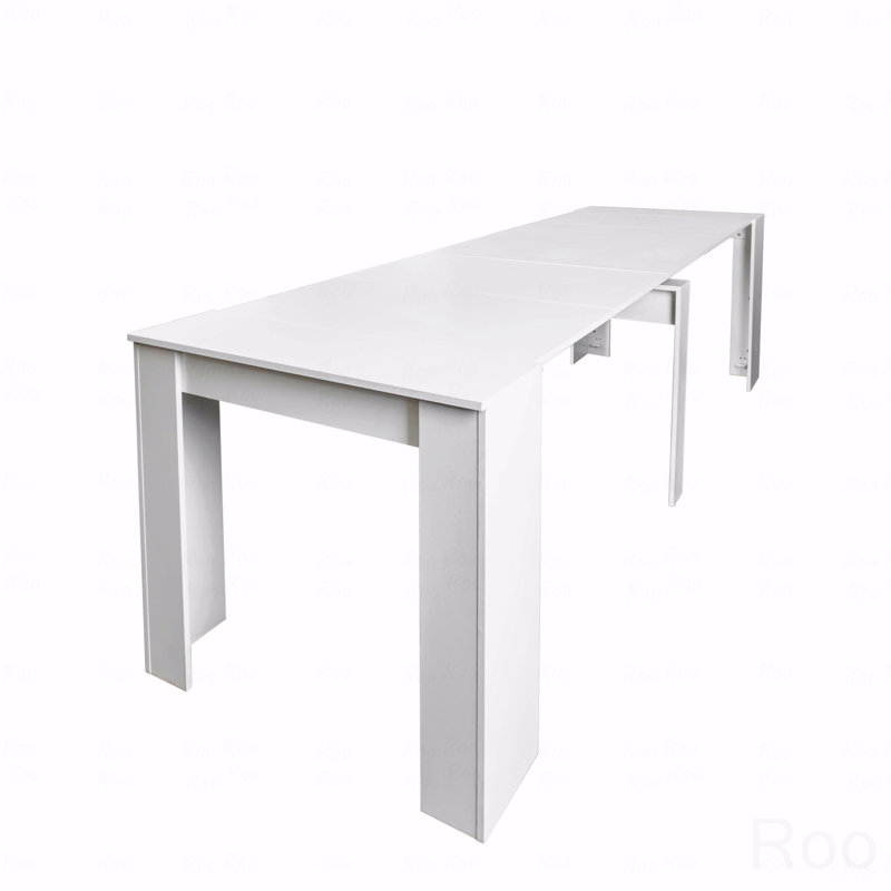 Table de salle à manger extensible blanche (jusqu'à 118,5 po de long), Blanc