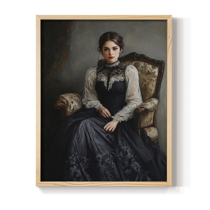 WOMEN Series CCXL Framed Print - Solid Wood, Naturel, H 21 po x l 17 po