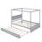 Wood Canopy Bed With Trundle Bed-430650335