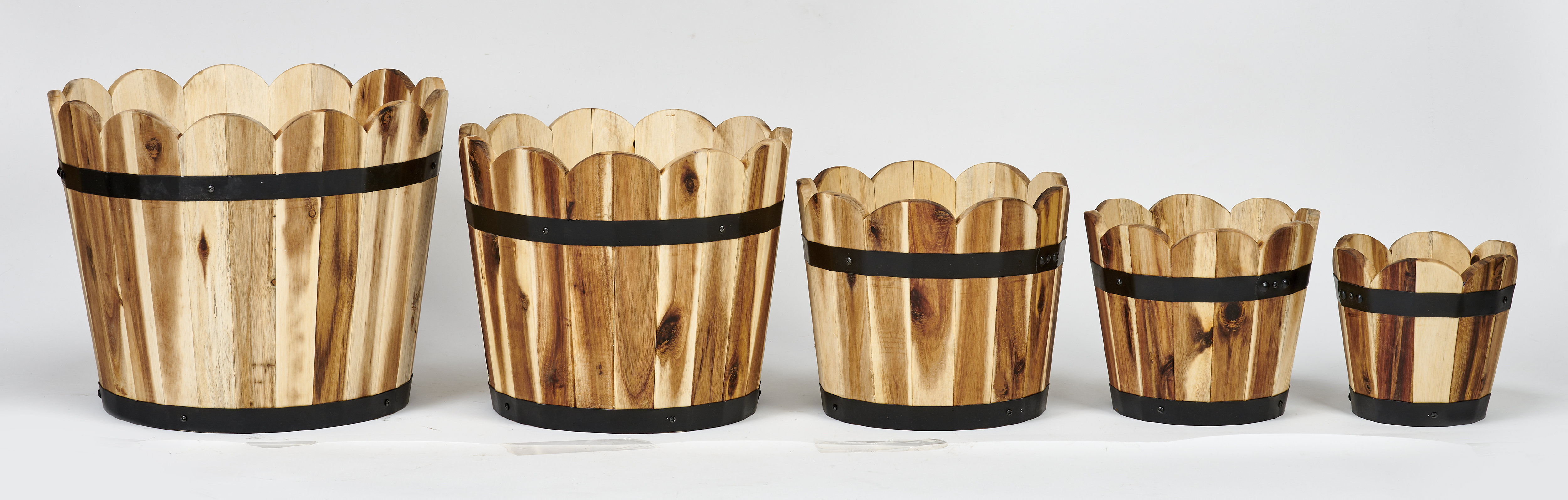 Millwood Pines Beaulieu 2-Piece Barrel Planters Set - Wayfair Canada