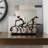 Levan Polystone Bicycling People Bronze Decorative Sculpture with Copper Texturing