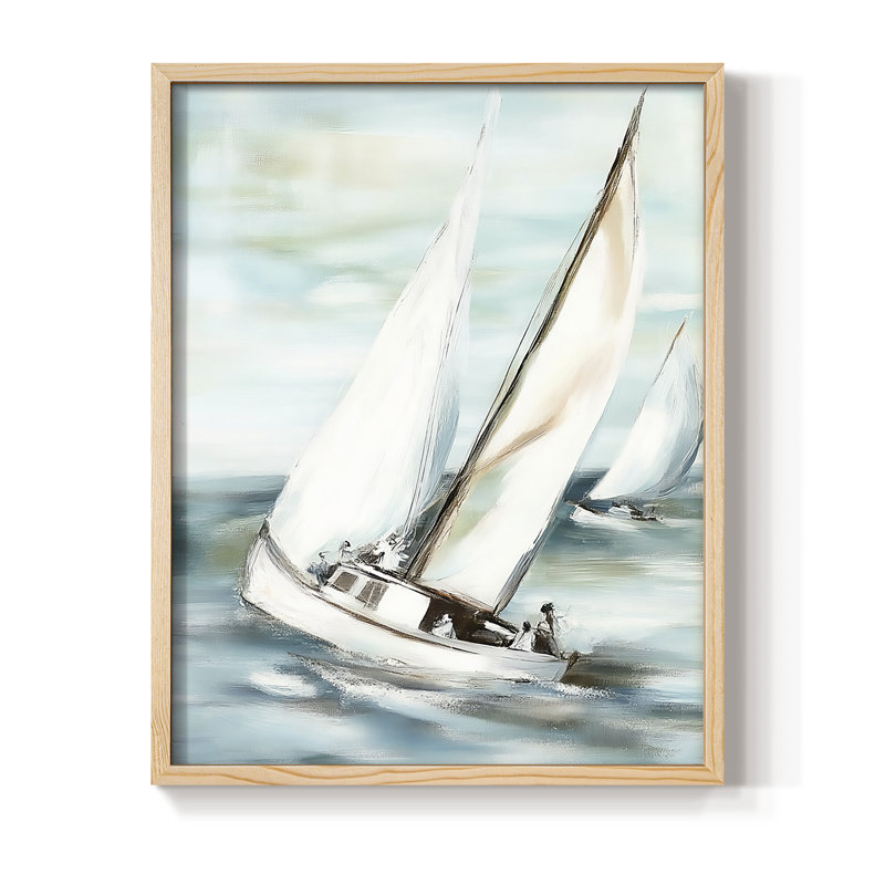 NAUTICAL Series L III, reproduction encadrée - bois massif, Naturel, H 11 po x l 9 po