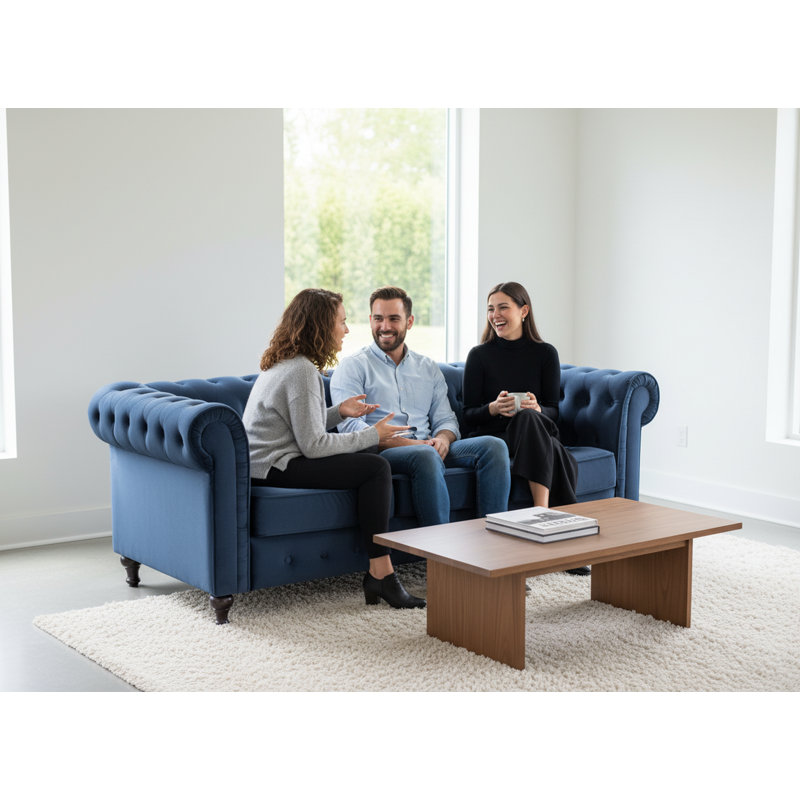Canapé Chesterfield, Bleu très foncé