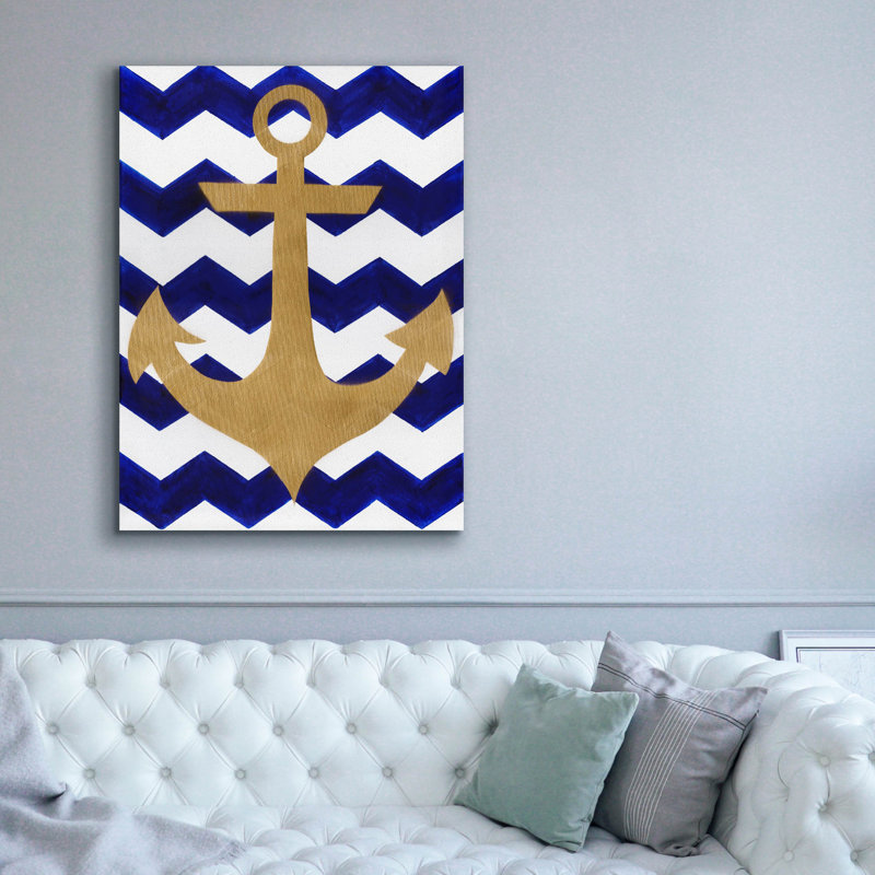 «Chevron Anchor» par Artpoptart, art mural sur toile, H 54 po x l 40 po x P 1,5 po