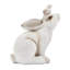 Ensemble de 2 lapins assis en résine avec tête d'oiseau sur fond blanc 5,7 po x 3,5 po x H 6,5 po