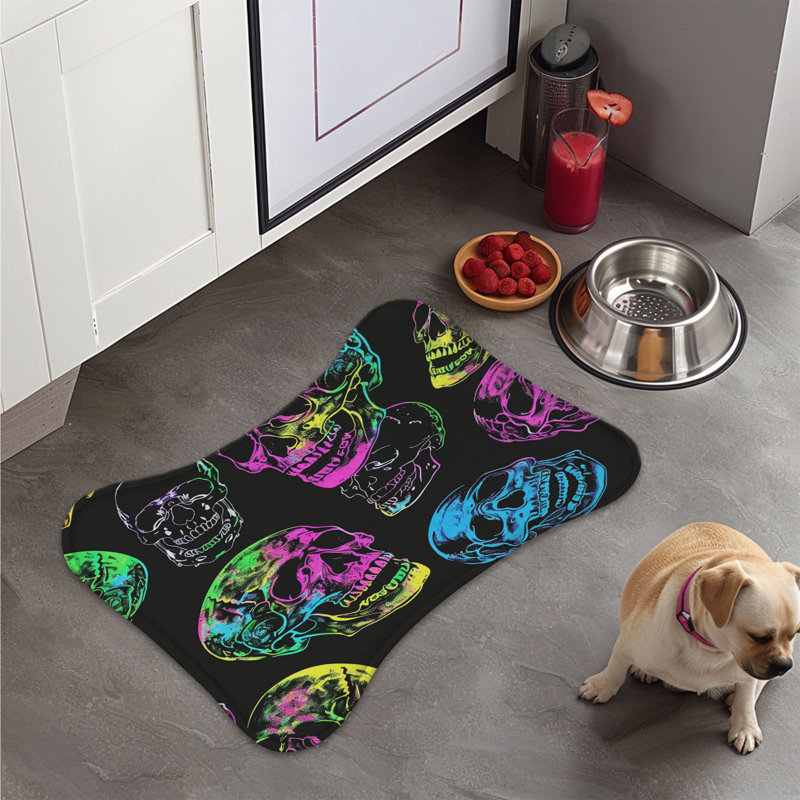 Neon Boneheads - 1 Piece Bone Shape Feeding Mat