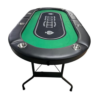 INO Design Foldable Poker Table Light Series For Casino Games, Green