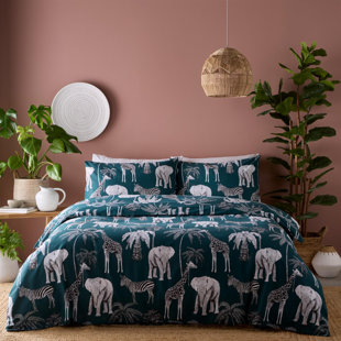 Cotton Blend Animal Print Duvet Cover Set with Pillowcases Included