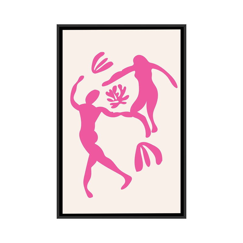 Dancing Dance-impression d’art graphique-impression, Pas de tapis, H 26 po x l 18 po x 1,5 po, Toile avec cadre noir