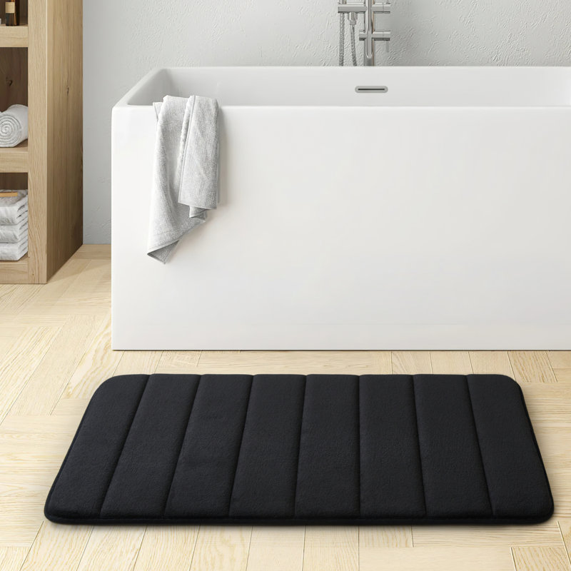 Nasier Memory Foam Non-Slip Bath Mat, Black, 50x80