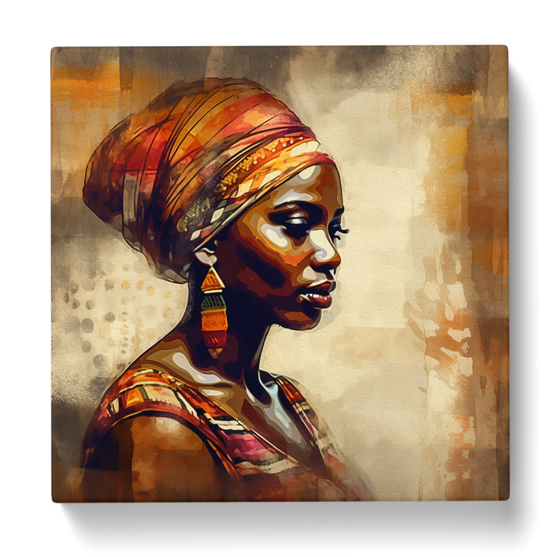 African Woman Abstract No.2 - Wrapped Canvas, 50cm H x 50cm W x 3cm D