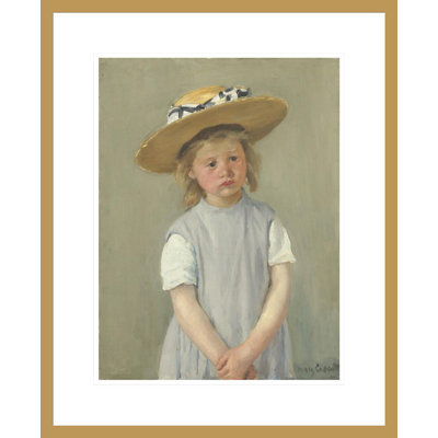 «Child in a Straw Hat» par Mary Cassatt, impression giclée encadrée