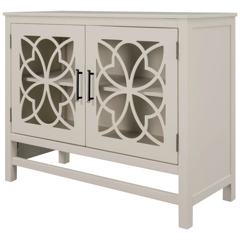 Buffet décoratif 2 portes Tahacha, Blanc crème