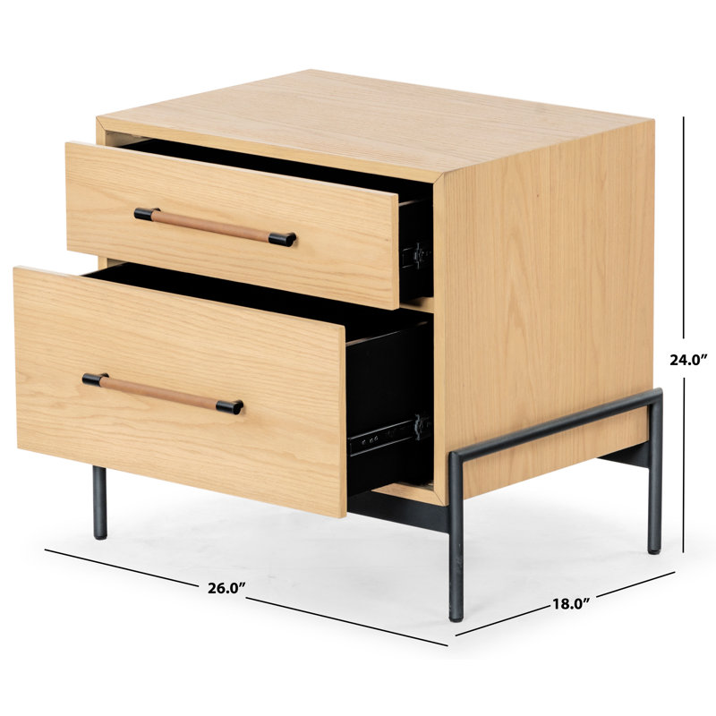Chandri 2 - Drawer Nightstand, Natural/Black