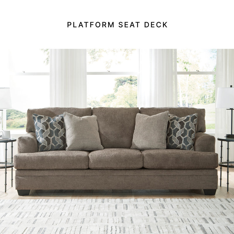 Fiarvale Upholstered 92'' Sofa, Brown 100% Polyester