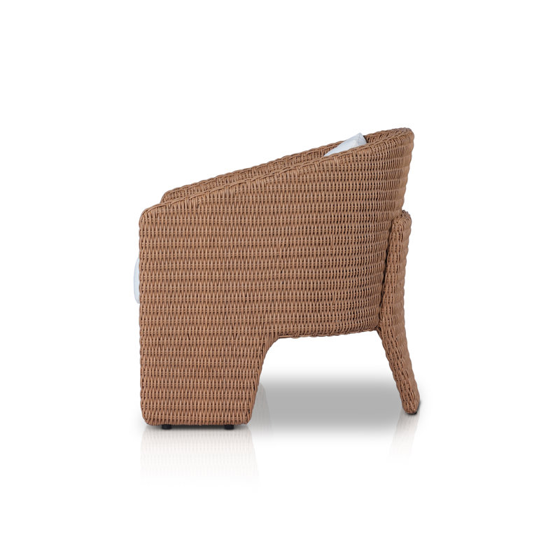 Charies Outdoor Dining Armchair, Vintage Natural/White