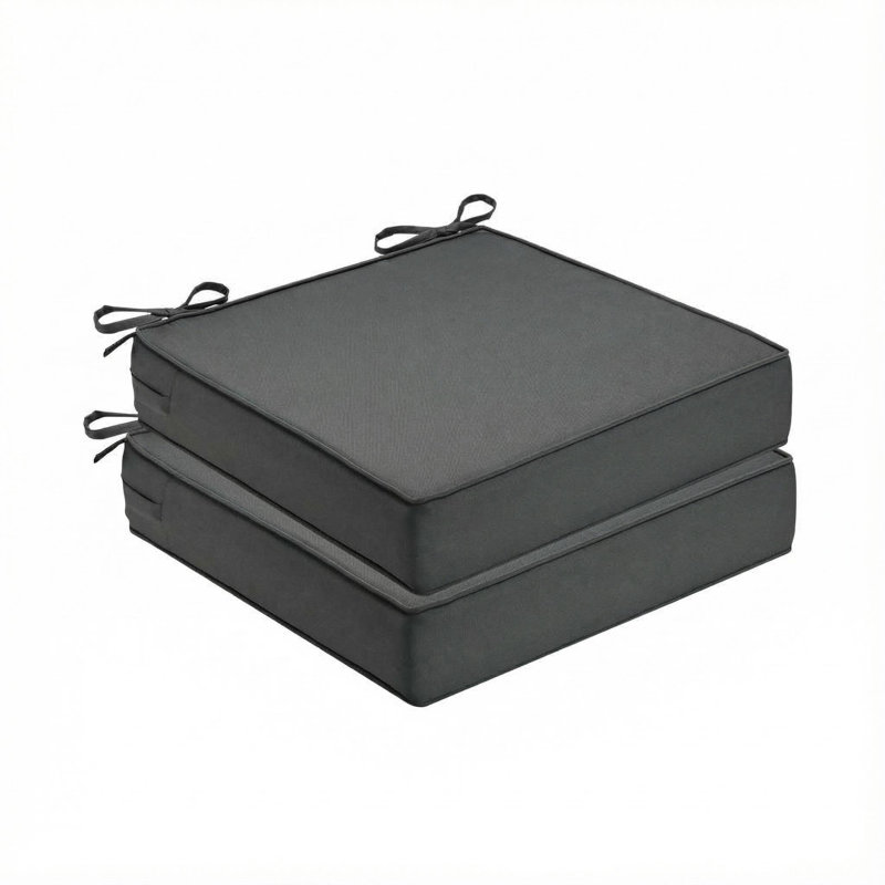 Waterproof & Durable Patio Chair Cushions Set of 2 – Dark Gray – Size: 19.1*19.1*4.1 inch, Gray, 19.09" W x 19.09" D
