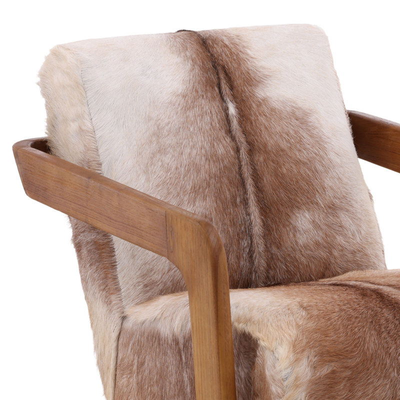 Bautista Goat Hide Occasional Chair, Brown