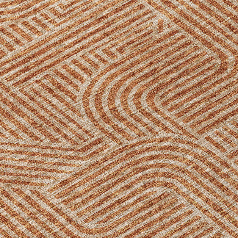Tapis extérieur rond 8 po Terra Cotta and Brown