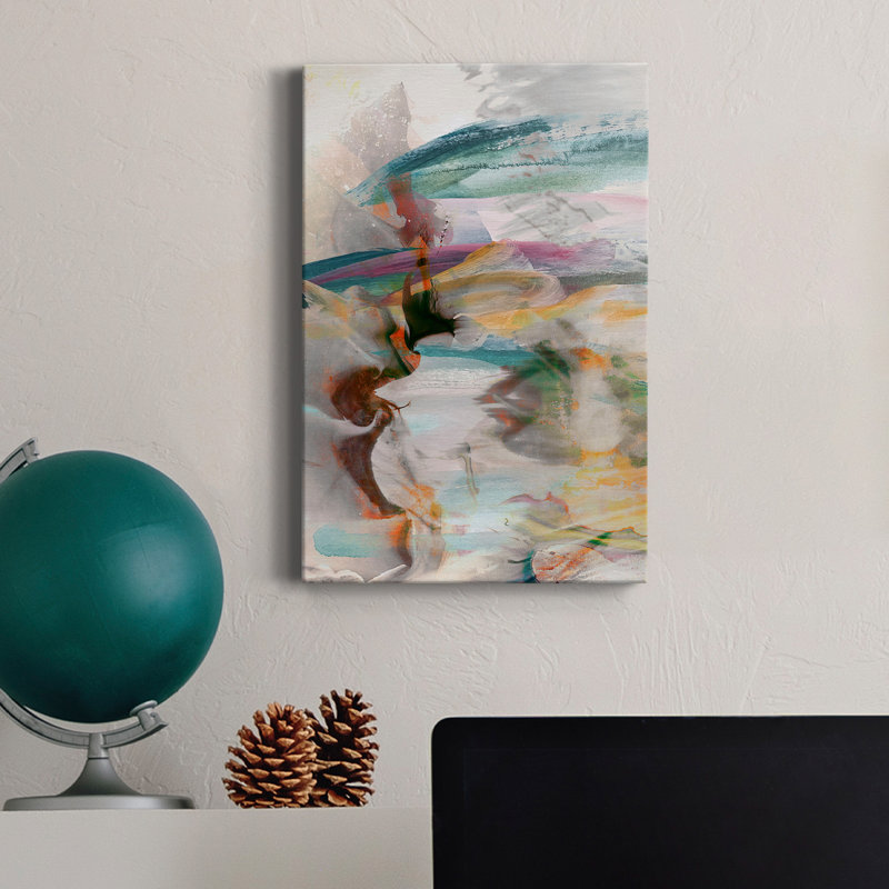 Mouvement abstrait I - reproduction d'art sur toile tendue avec châssis de qualité supérieure, H 12 po x l 8 po x P 1 po
