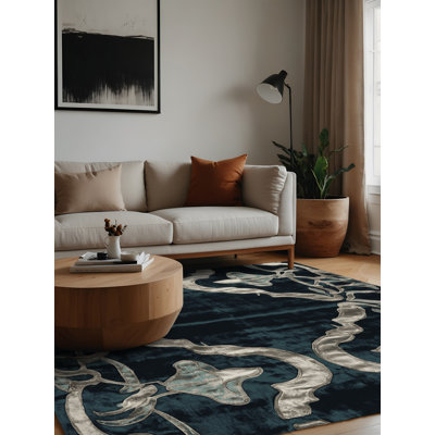 Tapis bleu lavable à la machine