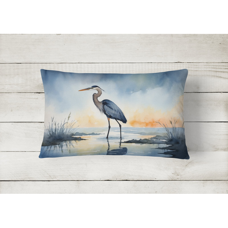 Coussin Blue Heron, Rectangle H 12 po x l 16 po