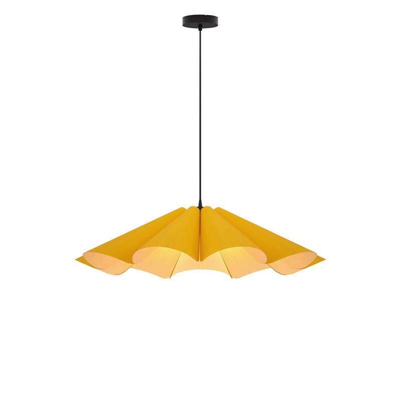 Delfina 1-Light Single Pendant, Yellow, 8.3" H x 31.5" W x 31.5" D
