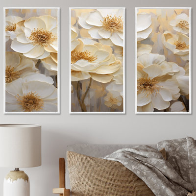 «Vivid Ranunculus Hues VI», ensemble d'art mural sur toile Ranunculus
