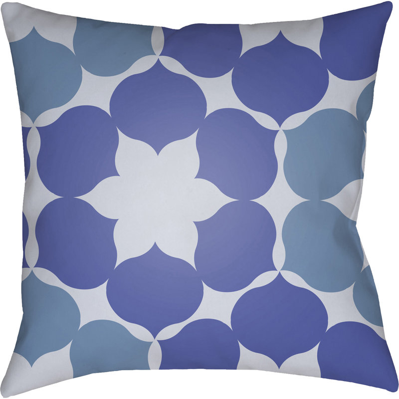 Moderne Geometric Throw Pillow, 18" H x 18" W x 4" D, Blue