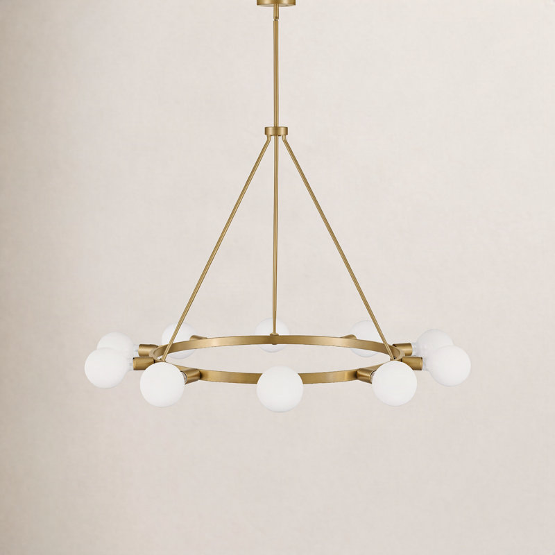 Carolee 10 - Light Dimmable Chandelier, Lacquered Brass