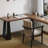 Brown L-Shaped Solid Wood + Iron desk-108839987-108839990