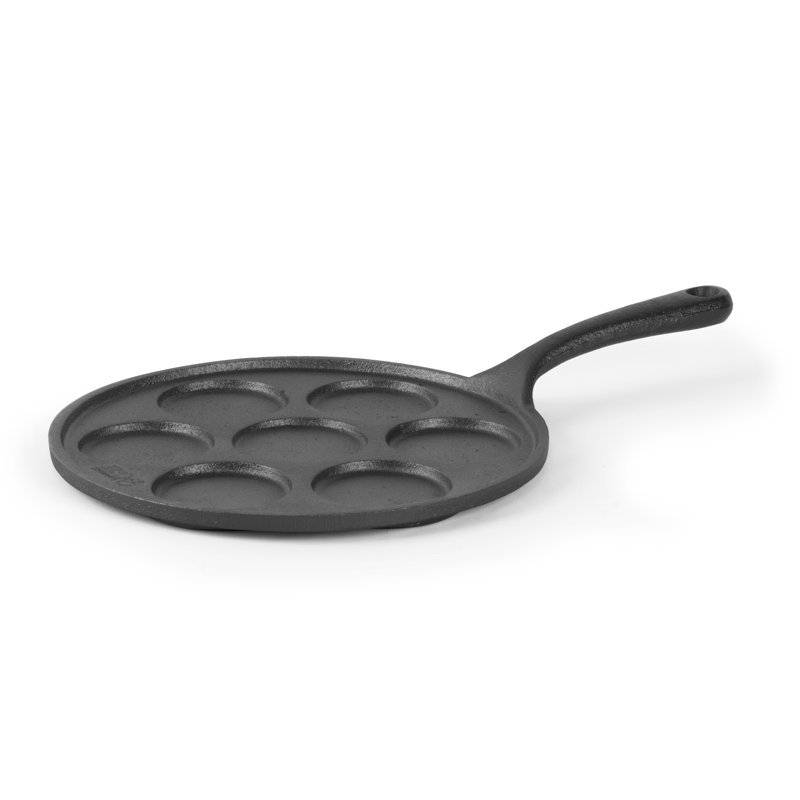 14.5" Black Cast Iron Mini Pancake Griddle Pan