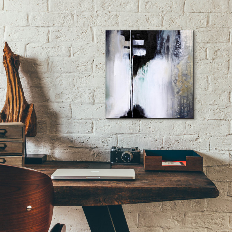"Drame noir et blanc" par Karen Hale, H 12 po x l 12 po x P 0,13 po