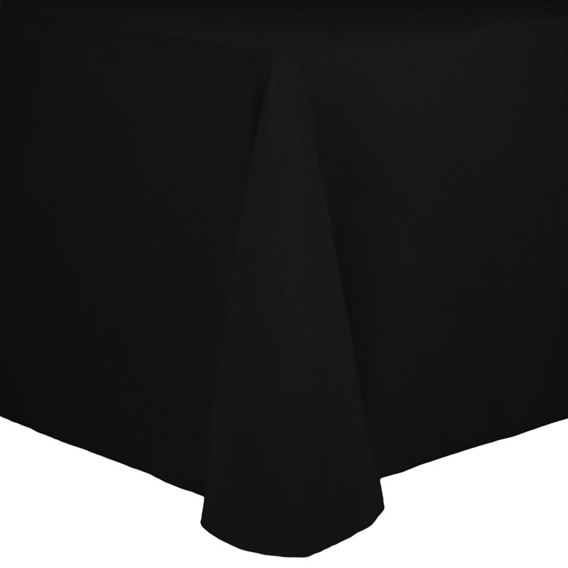 Solid Color Round Tablecloth, 108" x 156", Black, 10