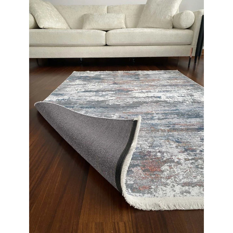 Tapis en coton avec envers antidérapant Lanney, Rectangle 2 pi 7 po x 5 pi 11 po