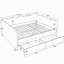 Queen Size Cozy Gingham Daybed with Two Storage Drawers, USB Port, and Wave Shaped Design-1358237054