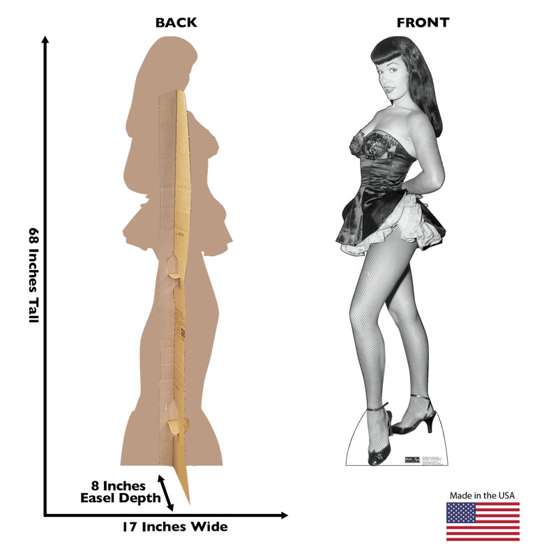Accroche en carton bettie page-fish net nylons
