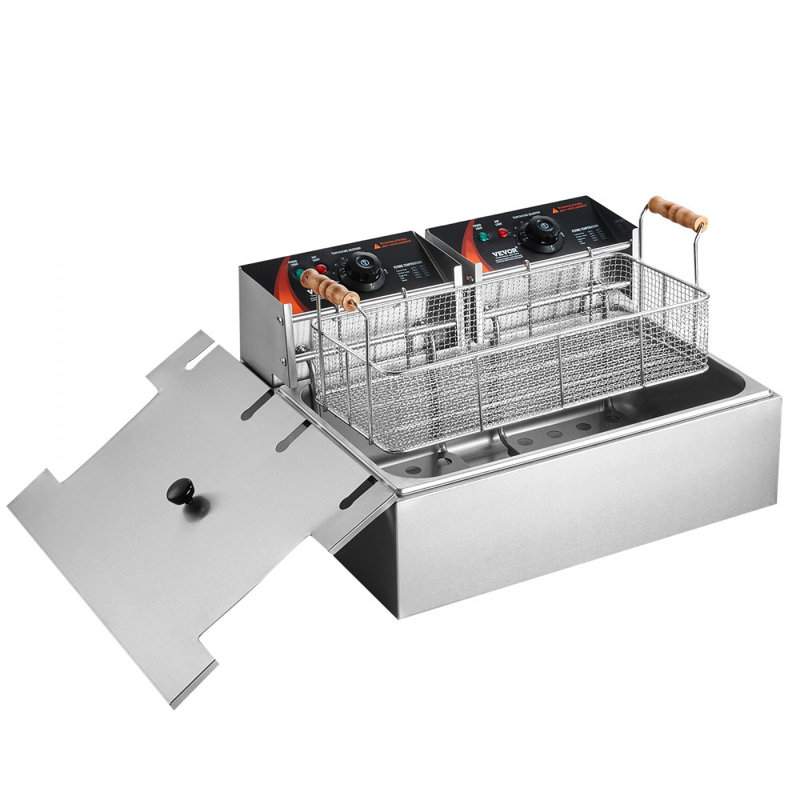 Commercial Electric Deep Fryer Countertop Deep Fryer 3000W 18Qt / 17L